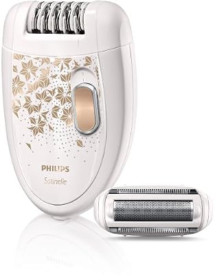 PHILIPS - HP6423/29 - Epilateur Satinelle 2 en 1 - 21 pinces, tête de rasage, 2 vitesses, tête lavable à l'eau
