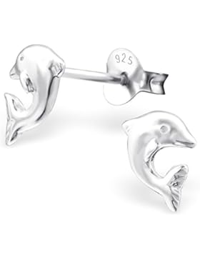 JAYARE Kinder-Ohrstecker Delfin 925 Sterling Silber 8 x 7 mm Ohrringe