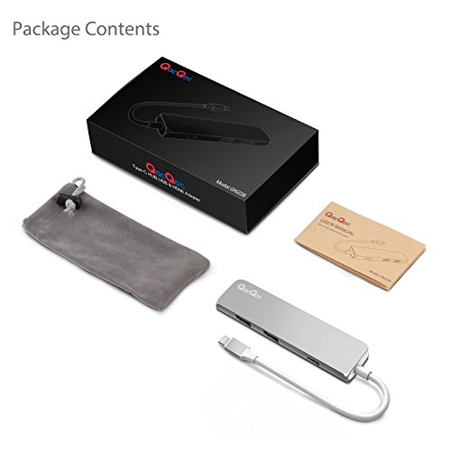 Bqeel GN22B USB C Hub Aluminum Premium Typ-C-Multi-Port Hub mit 1 Typ-C Ladeanschluss, 1 4K HDMI(30Hz) Videoausgang und 2 USB 3.0 Ports ultra leicht und mobil für Typ C Computer und Tablets wie MacBook Pro 2016, MacBook 2015/2016, Google Chromebook 2016 (Silber) - 7