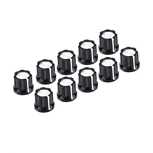 Tbest Volume Boutons de Tonalité, 10Pcs Guitare Bass Volume Bouton Durable Potentiomètre Volume Tone Control Boutons Caps pour D en Forme d'Arbre Guitare électrique Basse