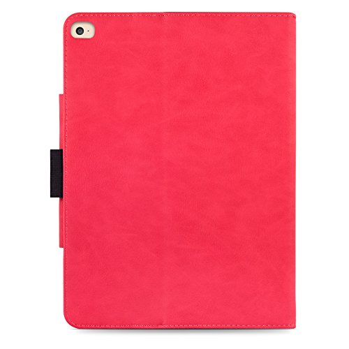 iPad Air, Air 2 & iPad 9.7″ 2017 Hülle – JAMMYLIZARD Ledertasche Smart Cover mit Standfuktion für iPad Air (5. & 6. Generation) & iPad 9.7″ 2017, ROT & HONIG, [MIT STIFT & STIFT-HALTER] - 5