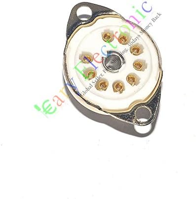 Cary 4pc 9pin Gold Ceramic Vacuum Tube Socket Valve Base 12ax7 12au7 Ecc83 Ecc82 6dj8