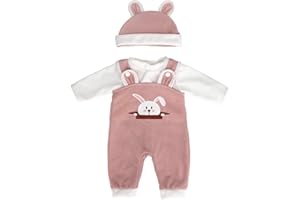 COSDOLL Puppenkleidung 33-38cm für Puppen Mädchen - Puppe Kleidung Zubehör Inklusive Strampler, Hut, T-Shirt, Spielzeug ab 3 Jahre Mädchen Puppenzubehör (Rosa)