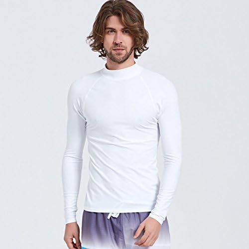 SANANG Men's Long Sleeve Rash Guard Swimwear UV Protection Flat lock Stretch Rash Guard Shirt Tops Jellyfish Beach T-shirt