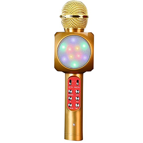 Preisvergleich Produktbild Bluetooth Karaoke Mikrofon mit Lautsprecher Multifunktionell Portable Handmikrofon Kabellos Mikrofon Stereo Sprach für PC Laptop Android / IOS oder Alle Smartphone