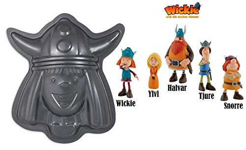 Wickie Backset - Backform mit Figuren - Halvar, Snorre, Tjure, Ylvi, Wickie-Set 6.teilig - Kuchenset - Tortendeko
