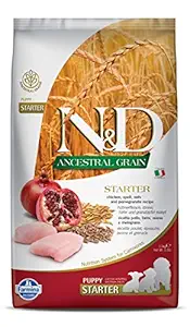 FARMINA N&D Ancestral Grain Dry Dog Food, Starter Puppy, All Breed, 2.5-kg, Chicken and Pomegranate