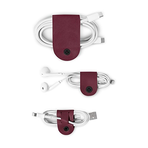 Preisvergleich Produktbild Twelve South CableSnap / 3pack, Kabelhalterungen aus Leder, marsala