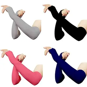 RRC Arm Sleeves (Black,Navy Blue,Pink and Skin) Pack of 4 pairs