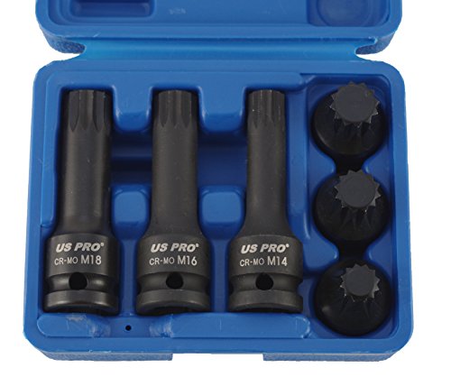 Kraft-Biteinsätze 12,5 (1/2") Innenvielzahn Schlagschrauber M14 M16 M18