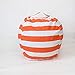 Produktbild Chenyu groß Aufbewahrungstasche Spielzeug Tasche Kids gefüllt Plüsch Spielzeug Aufbewahrung Sitzsack Soft Pouch Streifen Stoff Stuhl, Orange, Large