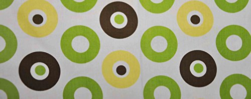 Bacati Crib Skirt, Mod Stripes Green/Yellow/Chocolate
