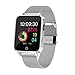 Produktbild ZLOPV Fitness Armband 1,54 Zoll Multi-Touchscreen IP68 wasserdichte Smart Watch mit LED-Licht Pulsmesser Smartwatch Connect Android iPhone, Silber