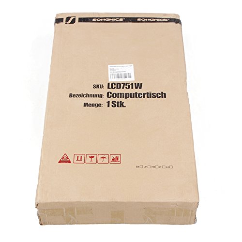 Songmics Compactos Mesa de Ordenador con Portateclado 4 Ruedas Moderna Escritorio de la Computadora Escritorio para Hogar o Oficina 90 x 50 x 75 cm, Blanco, LCD751W