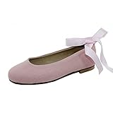 MADE IN SPAIN Marusa Modelo 303 Manoletina Niña Lino con Lazo para Ceremonia Color Rosa Talla 29