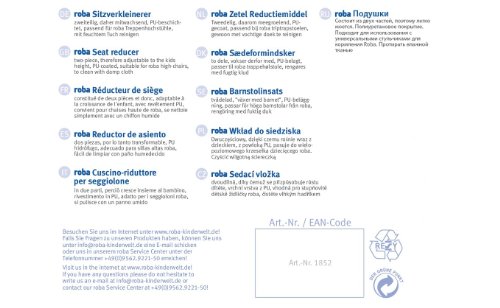 roba 1852 V172 – Sitzverkleinerer „Hase“, passend zum roba Treppenhochstuhl „Sit up 3“ - 2