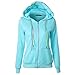 Produktbild AUSVERKAUF. Damen Hoodies Coat, canserin Damen Fashion Full Zip Fleece Hooded Sweat Jacket mit Pocket, baumwolle, blau, xl