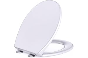 JOYYKO WC Sitz-Antibakteriell WC-Sitz Oval Weiß mit Schnellverschluss Funktion und Absenkautomatik, Einfache Reinigung, Abnehmbarer WC-Sitz, Maximale Belastung 150kg, Einfache Montage