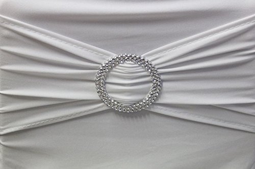 100 Stuhlschleifen Stretch Schleifenbänder Schleifen für Stuhlhussen (Weiß)