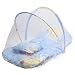 Foldable Baby Canopy Mosquito Anti-Bug Crib Net Tents Bed with Mattress Cushion and Pillow Blue