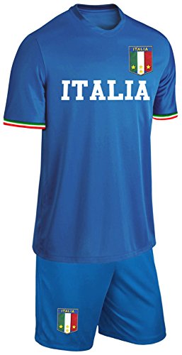 Italien Kinder Trikot Set Fußball Fan Zweiteiler Blau Größe 152 Größe 152