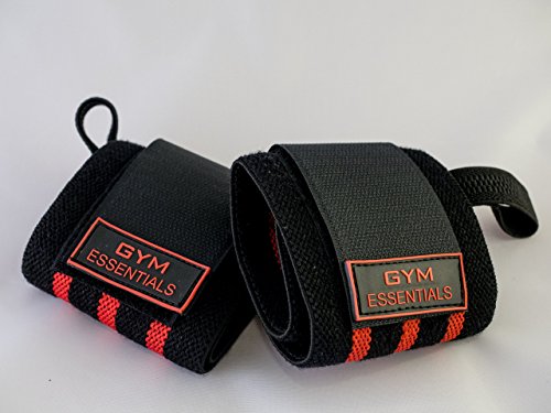 Gym Essentials Handgelenkbandagen (Länge 42cm) – Zughilfen, Handgelenkstütze, Anti Sehnenscheidenentzündung, Bandagen für Bodybuilding, Fitness, Crossfit, Powerlifting, Calisthenics, Gym Workout – Einheitsgröße für Männer & Frauen - 4