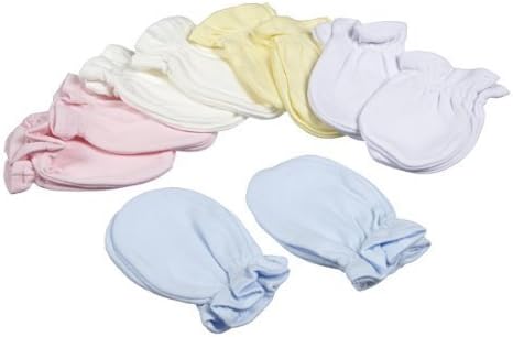 Baby Girl Boy Newborn Scratch Mittens pack of 2 pairs. 100 Cotton (White)