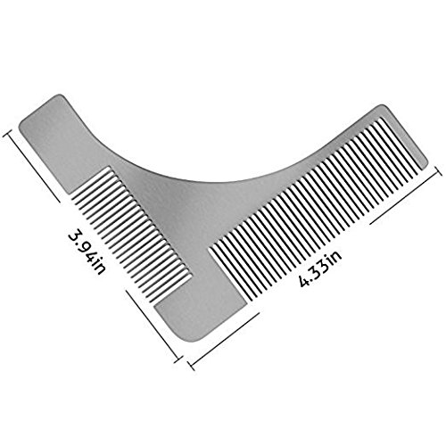 Bart-Kamm, Richoose Edelstahl Bartforming Styling & Shaping Vorlage Werkzeug / Facial Hair Shaping Tool für perfekte Linien & Symmetr - 2