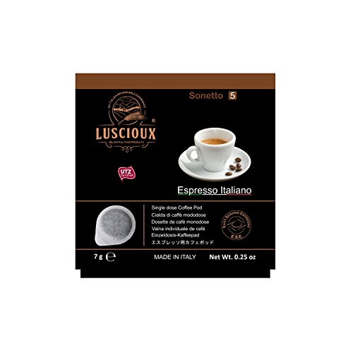 Preisvergleich Produktbild LUSCIOUX Sonetto - 100 Kaffeepads ESE 44mm
