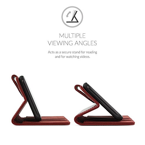 iPhone 7 Plus and 8 Plus Case, Snugg Apple iPhone 7 Plus and 8 Plus Flip Case [Card Slots] Leather Wallet Cover Executive Design [Lifetime Guarantee] â€“ Dusty Cedar Red, Legacy Series