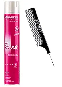 Salerm Cosmetics HI REPAIR Hair Spray, Aerosol Hairspray High Repairing with Sun Protection, Hydrolyzed Silk, UV Filter (w/Sleek Comb) (05 EXTRA STRONG - 14.5 oz ORIGINAL SIZE)