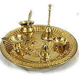 Agaas Enterprises Brass Pooja Set with Om Print