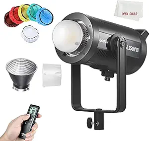 Godox SL150IIBi 150W Bi-Color Video LED Light,CRI 96 TLCI 97,Color Temper 2800K~6500K,0%-100% Brightness Adjustment,100% Brightness (LUX @1m),9 FX Effects