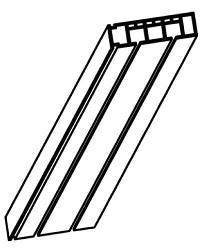 GARDUNA Gardinenschiene Vorhangschiene, 1-/ 2-/ 3-läufig, Kunststoff, weiss (2-läufig 240cm (2x 120cm inkl. Verbinder)) - 4