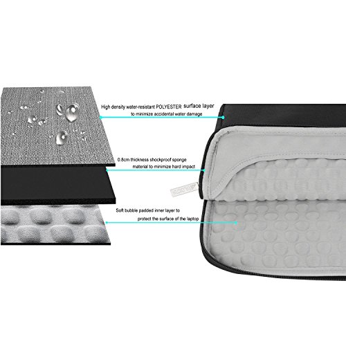 MOSISO Polyester Gewebe Multifunktionshülsen Aktenkoffer Handtaschen Kasten Abdeckung für 14 Zoll Notebook Computer Ultrabook, Schwarz - 3