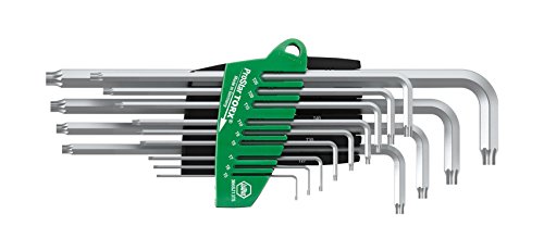 Wiha TORX Stiftschlüsselsatz im ProStar Halter / Stiftschlüssel-Set mit Sechskant-Klingen in praktischer Halterung / Titansilber, 13 teilig