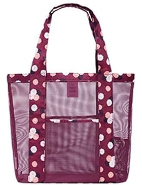 Sport Tent Transparent Tasche Mesh Strandtasche Badetasche Einkaufstasche Trainingstasche Für Ausflüge zum Strand...