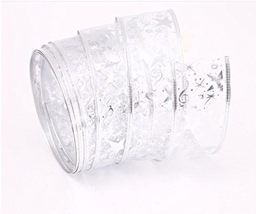 Siver Bling Merry Christmas Musical Note Flexible Tinsel Wire Decorations - 4 Metres - Stars Tree Decoration Decor Onaments Ideal Ribbon for Xmas Tree,New Year Themed Party