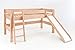 Produktbild halbhohes Kinderbett MOBY mit Leiter und Rutsche Buche massiv, Dolphin