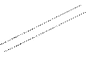 sourcing map HSS (Alta Velocidad Acero) Extra Largo Helicoidales broc*s, 3mm broc* Diámetro 200mm Largo 2uds