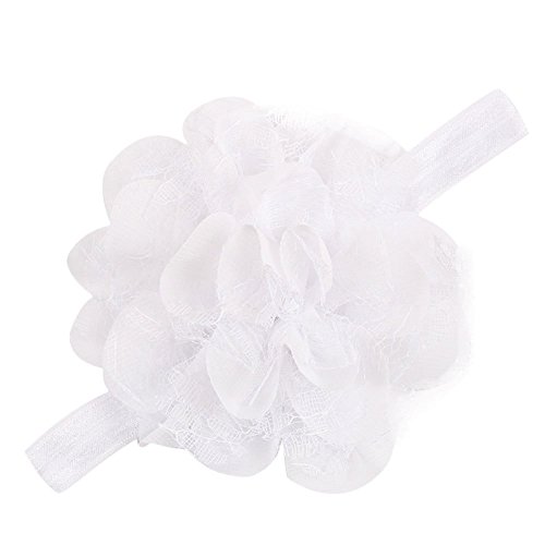 FEITONG Lovely Kids Girls Big Flower Hair Band Headbands Cute 2016 New (White)