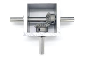 PGFUN 1:1 Right Angle Bevel Gearbox 1 Module 20 Teeth 90° Angle Drive Steering Gear Device Simple Mechanical DIY Module with 10mm Shaft