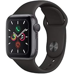 Apple Watch Series 5 (GPS, 40 mm) Boîtier en Aluminium Gris Sidéral - Bracelet Sport Noir