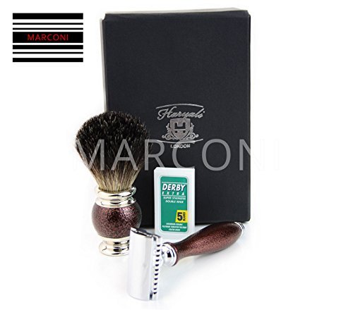 Mens Shaving Double edge blade safety razor set shaving Brush in Gift Box