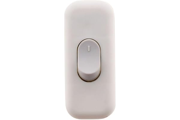 Zenitech - Bipolär Strömbrytare 2A för Belysning - Kompakt och Hållbar - Modern Design - Lämplig för Inomhusinstallationer - Vit - 6 cm