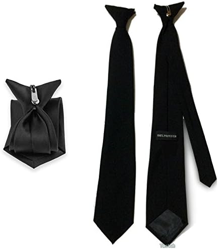 Solid Black Clip On Tie, Modern, Soft Sheen