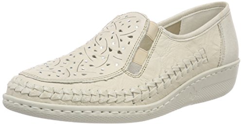 Rieker 49357, Mocassins Femme, Beige (Crema/Ice), 38 EU