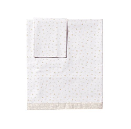 PETIT PRAIA Estrellas Set of Sheets for Bassinet (White/Blue/Beige)