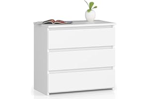 ‎AKORD AKORD Kommode Set Schubladen Komodenschrank Sideboard| für das Wohnzimmer Schlafzimmer Wohnzimmerschrank | Beistellschrank Holz| Elegantes funktionales Design | Weiß