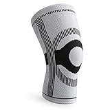 FREETOO Genouillère de Maintien Gauche/Droite Ligamentaire Design Adaptatif Respirant et Doux Protection Récupération Sportive et Travail Homme/Femme (M (42-48cm), Design Tricot Aéré)